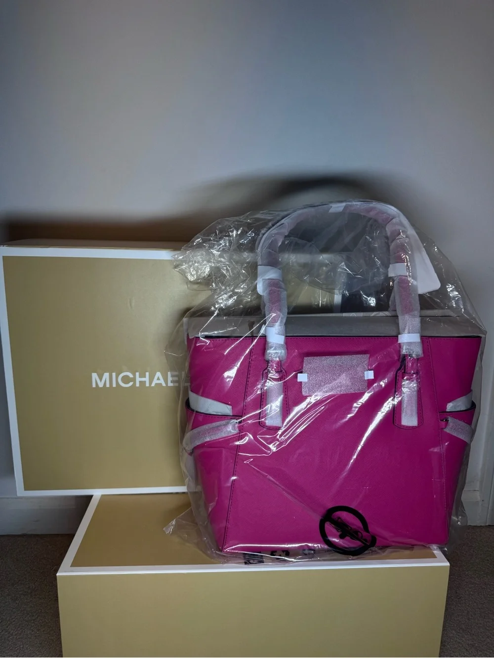 Michael Kors Fuchsia Saffiano Leather Tote